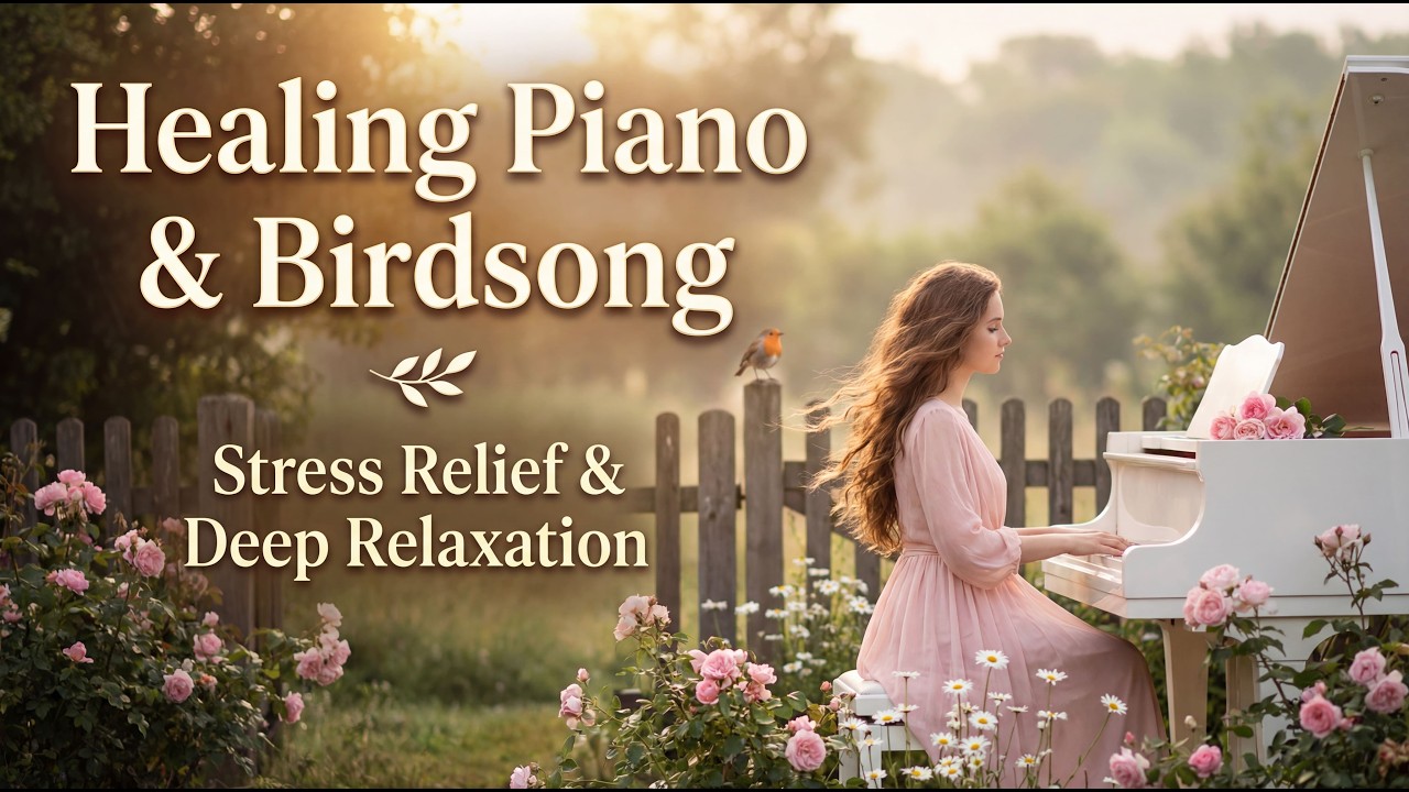 Relaxing Music Piano - Stress Relief & Deep Relaxation — Soft Birdsong & Nature Scenes