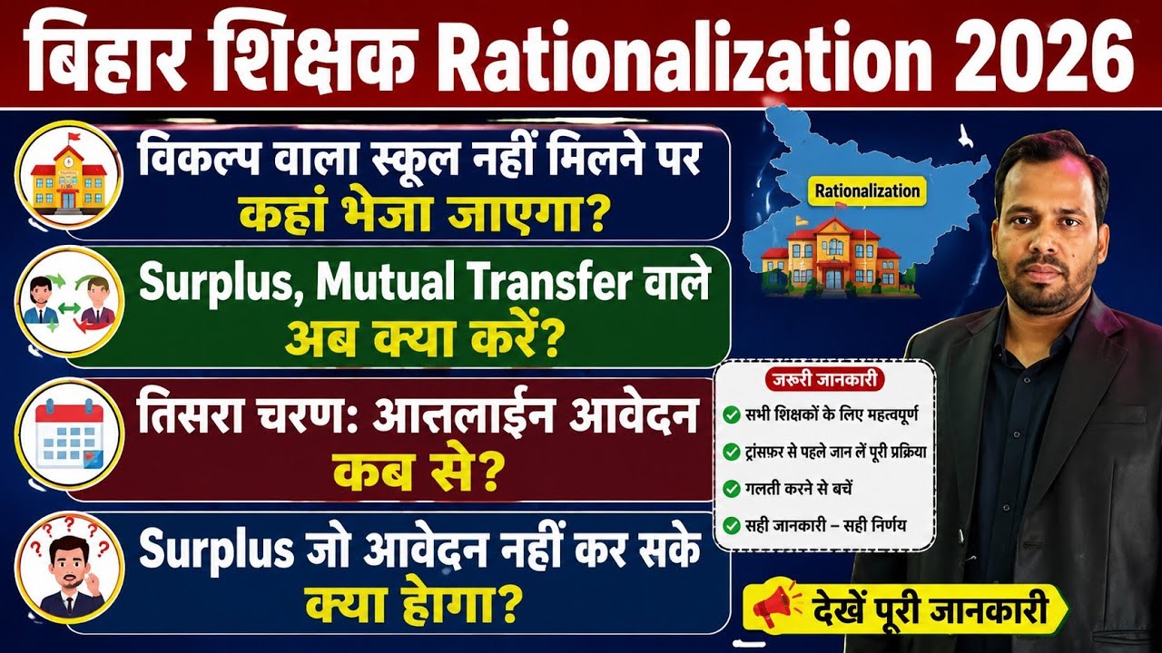 🚨Teacher Transfer News। Mutual, Surplus वाले अब क्या करें? Rationalization स्कूल आवंटन कब से होगा? 