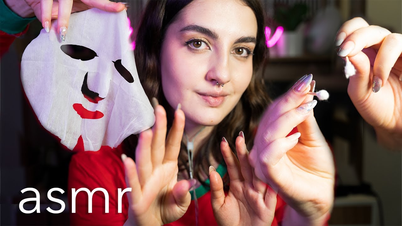 asmr en español - Limpieza FACIAL para DORMIR en minutos! (navideña) - Ale ASMR :)
