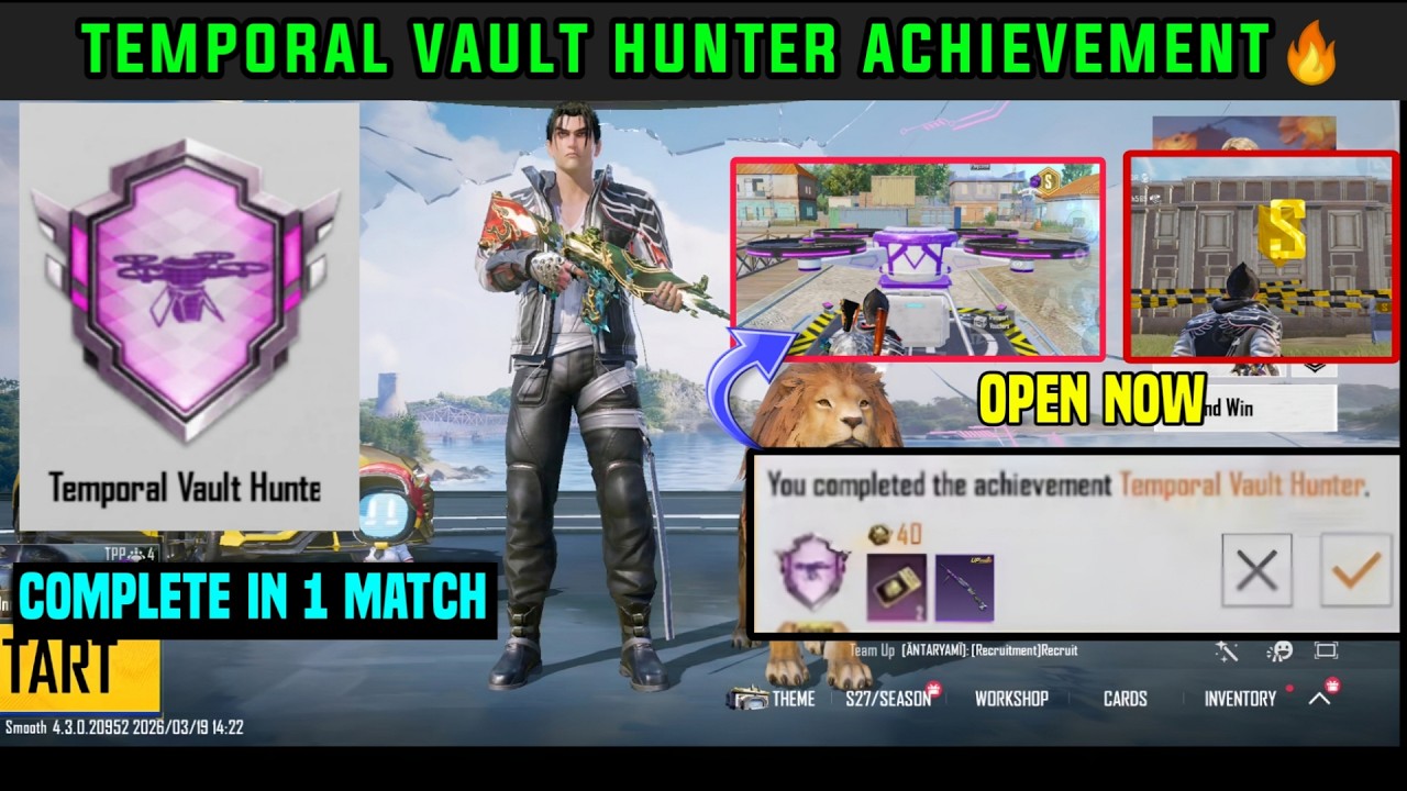 BGMI TEMPORAL VAULT HUNTER ACHIEVEMENT / HOW TO COMPLETE USE A DRONE TO EXTRACT SUPPLIES 1 TIME