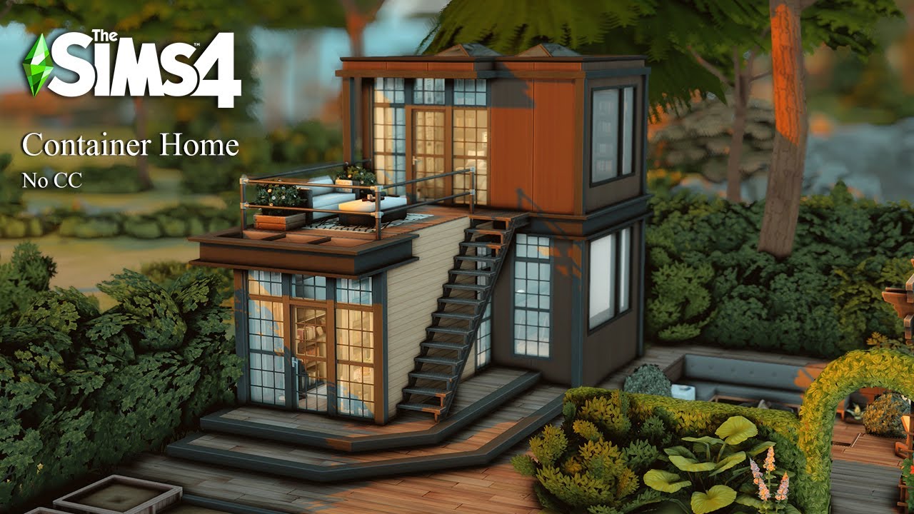 Bookworm’s container home ☕ The Sims 4 Book Nook Kit l Speed Build l No CC