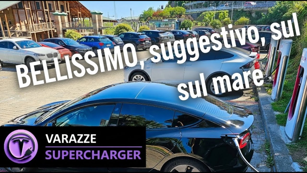 Tesla Supercharger - Varazze (SV - Italy) - BELLISSIMO, suggestivo, sul mare
