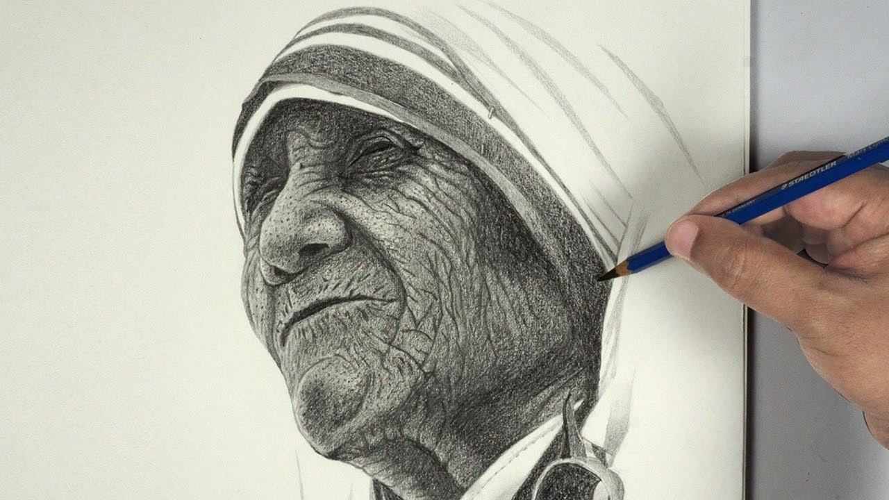 Mother Teresa Drawing - Super Speeded Time Lapse