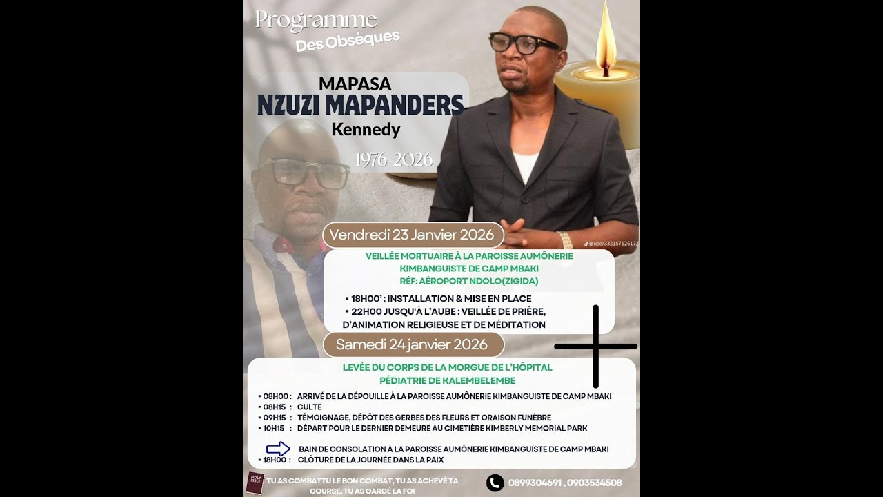 VEILLE MORTUAIRE DE PAPA  MAPASA NZUZI MAPANDERS