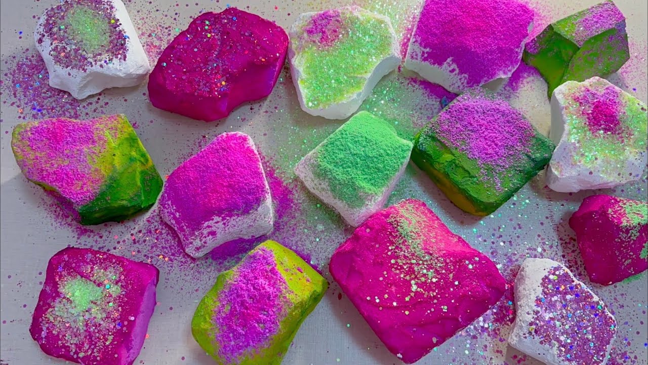 Collab with  @FingStarASMR2024Pink & Green Dual-Color Gym Chalk | CRUNCHY Textures for Stress Relief