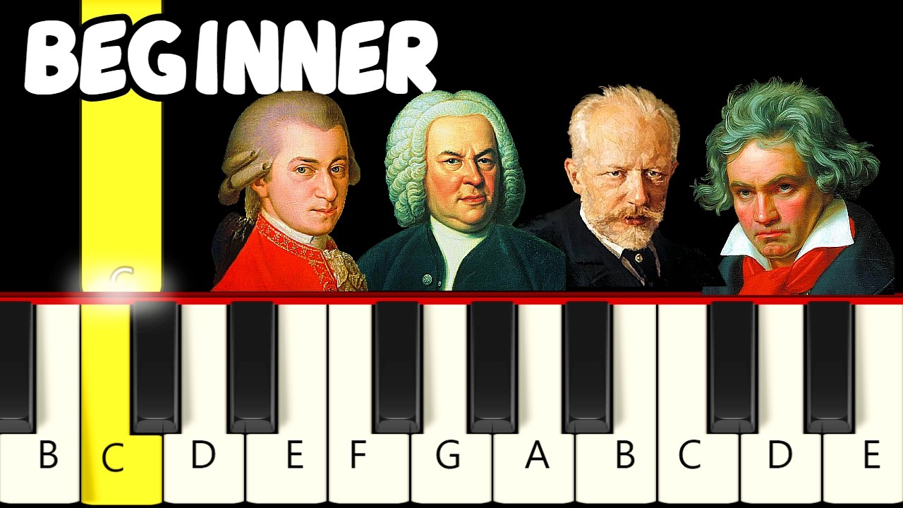 20 Famous Classical Piano Songs – Very Easy & Slow (Melody Only) – Beginner