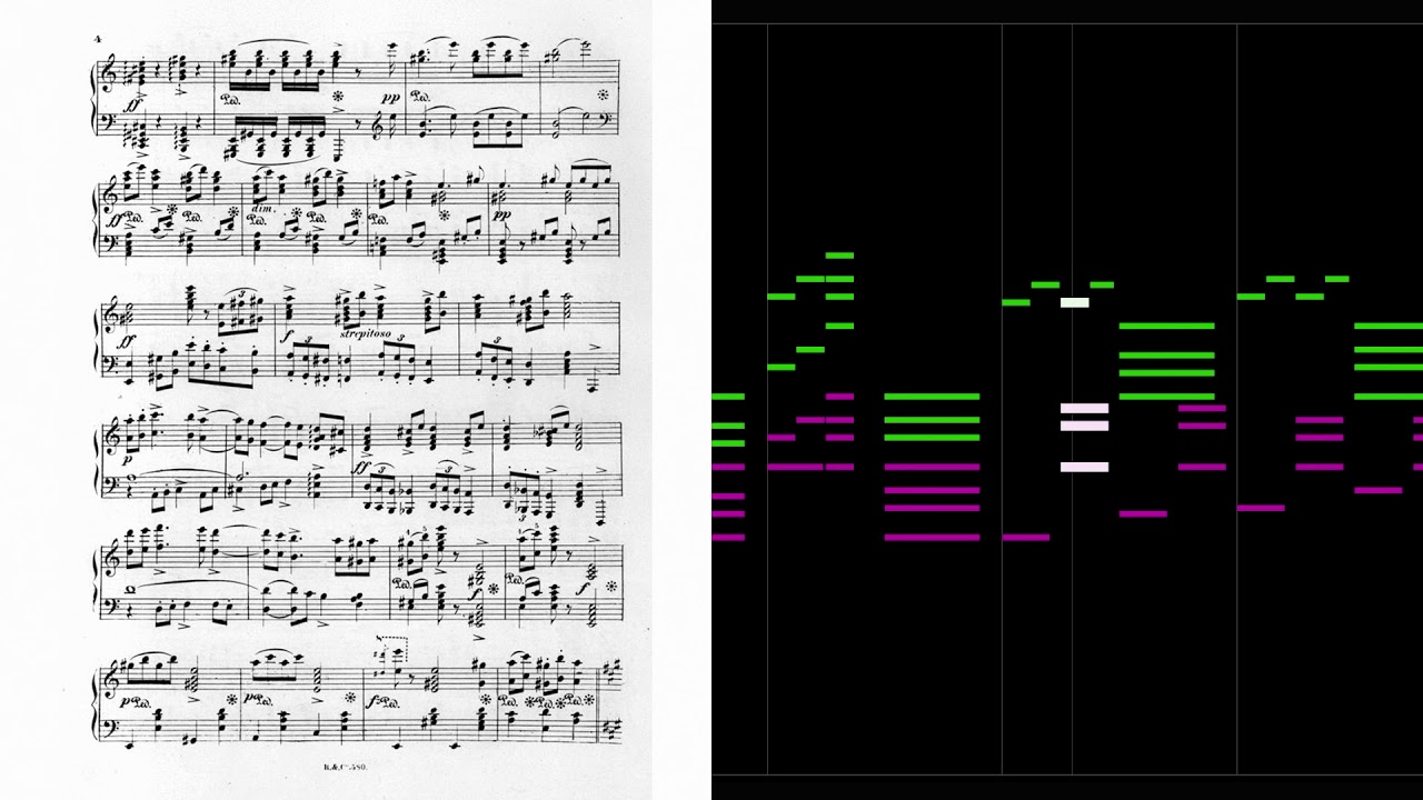Ferenc Erkel - R&aacute;k&oacute;czy's March (MIDI) (Sheet music + piano roll)