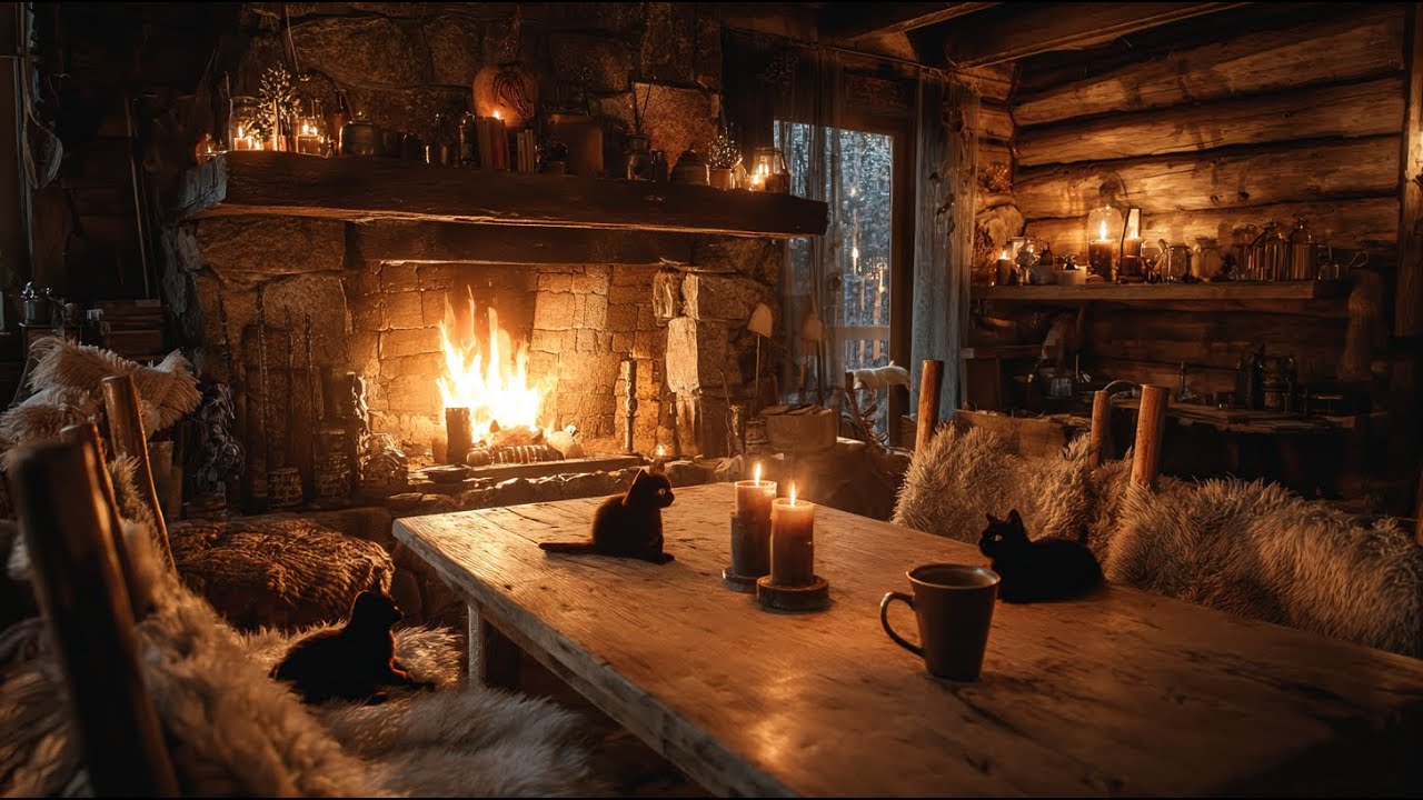 Fireplace Night Jazz ☕ Calm Piano Music for Deep Focus with Cat (Live)