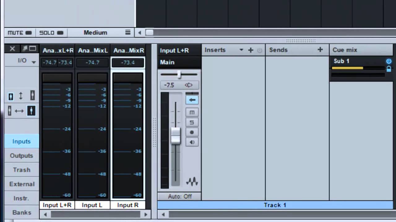 PreSonus Studio One Pro 2  Урок 8. Монтажный микс Cue Mix