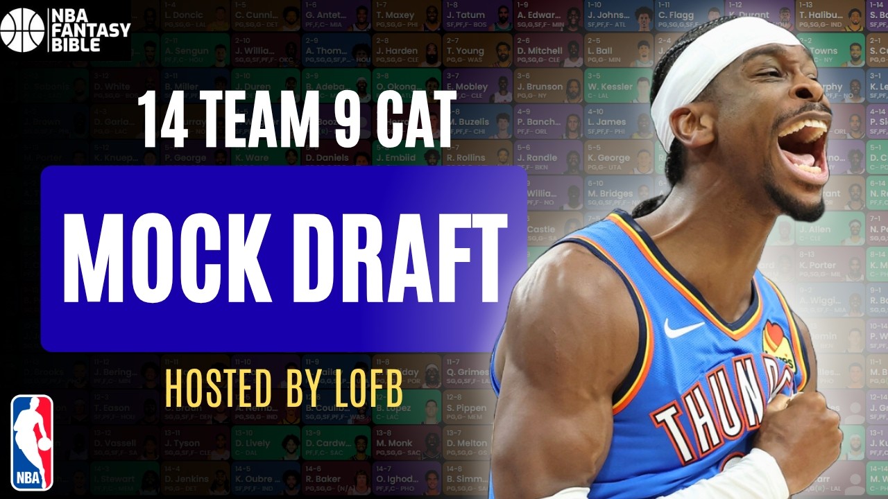 NEW Mock Draft 🏀 14 Team 9-Cat H2H 🏀 (2026-27 NBA Fantasy Basketball)