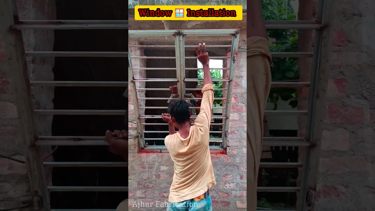Iron window 🪟 Installation process ✅| #windowinstallation #window #ironwork #fabrication #welding