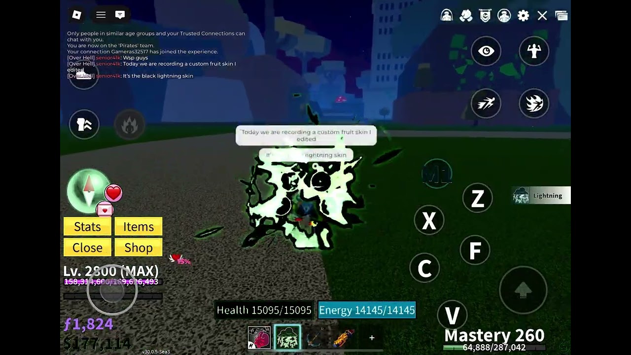 Black and white lightning skin