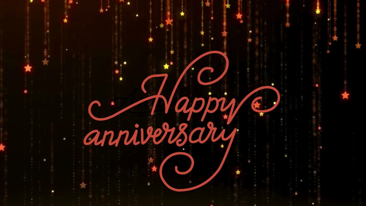 Happy Anniversay Screensaver - Cascading Stars - Happy Anniversary Wallpaper - HD - 1HR
