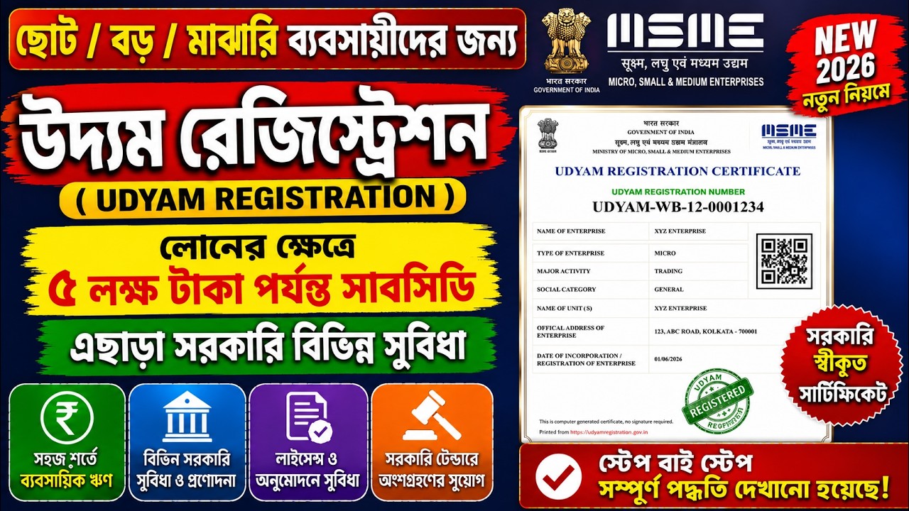 Udyam Registration 2026 | Apply Online for Udyam Registration Certificate | MSME Registration Guide