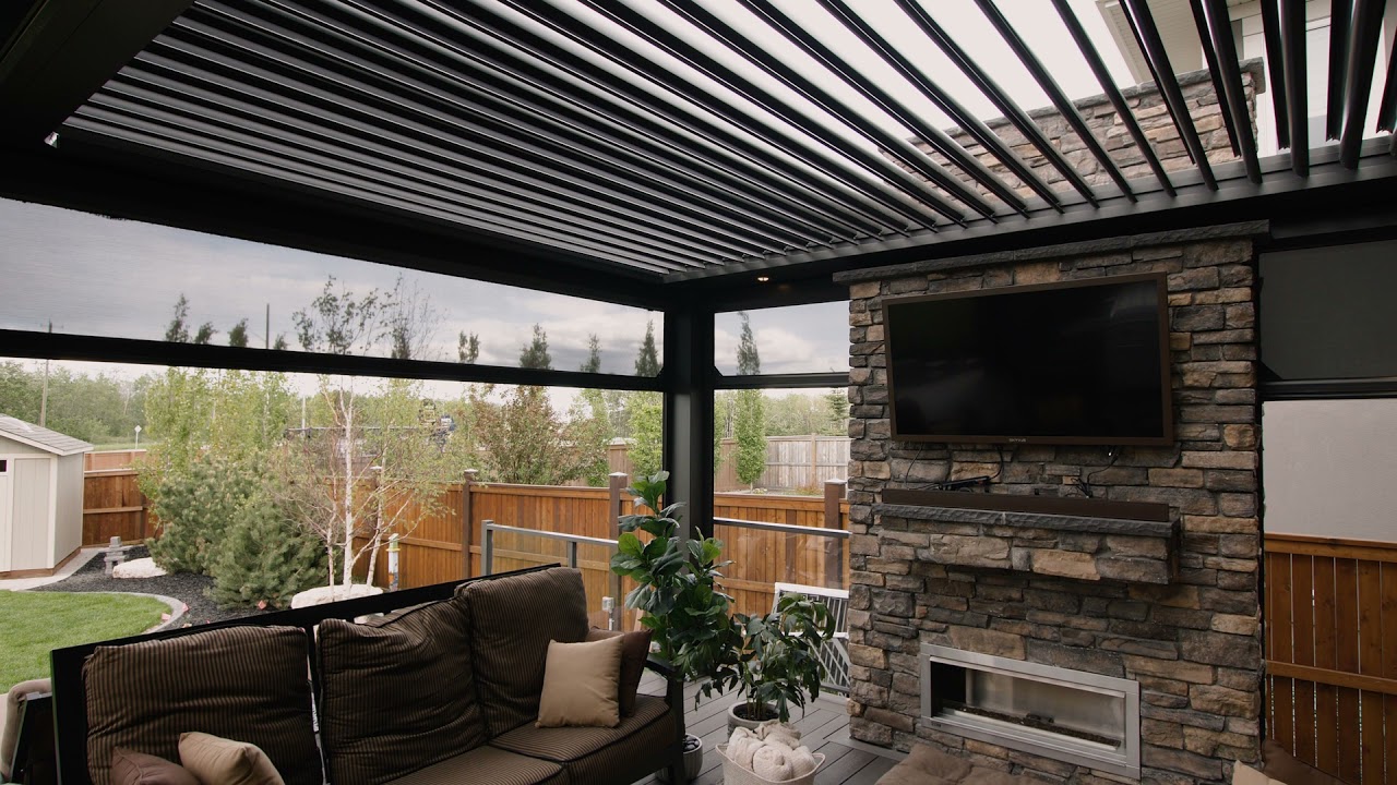 StruXure Adjustable Pergola and Phantom Motorized Screens - North Calgary