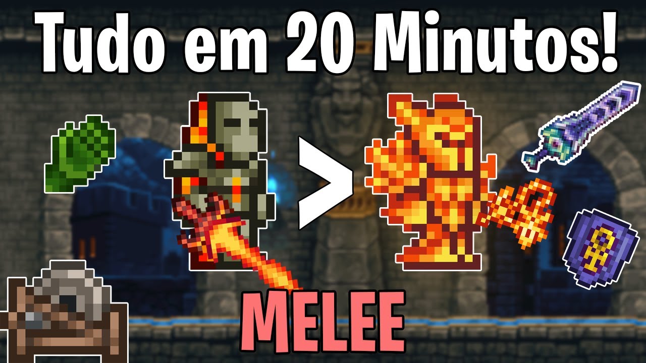 Guia PROGRESSÃO de MELEE em 20 MINUTOS! - Terraria Progressão para iniciantes.