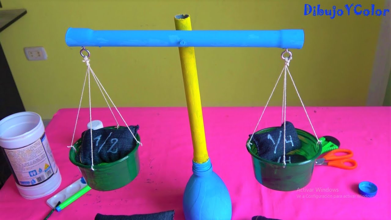 COMO HACER UNA BALANZA CASERA/ RECICLADO/ FACIL Y SENCILLO/ DibujoYColor.