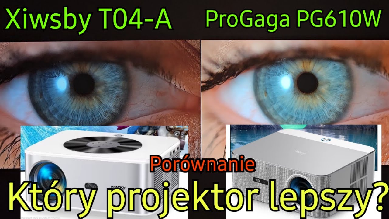 Test por&oacute;wnawczy projektor&oacute;w Led Lcd Xiwsby T04-A i Progaga PG610W FHD 1080p