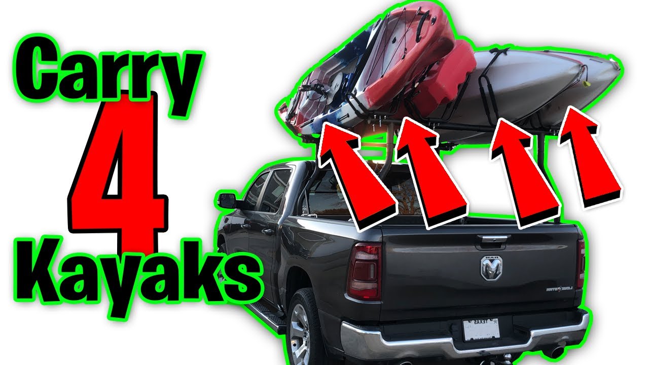 ⚠ How to Carry 4 Kayaks On Your Truck | 3 Kayak Canoe Rack