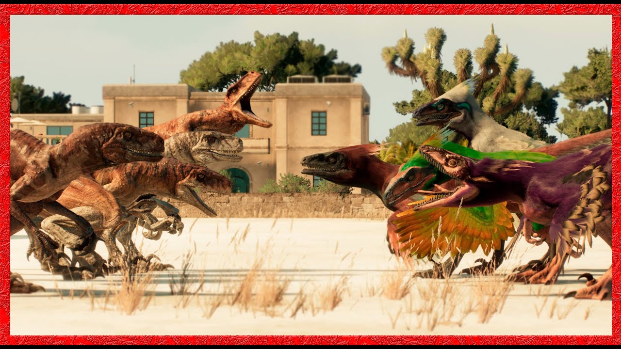 Atrociraptor Squad VS Pyroraptor Pack | Jurassic World Evolution 2