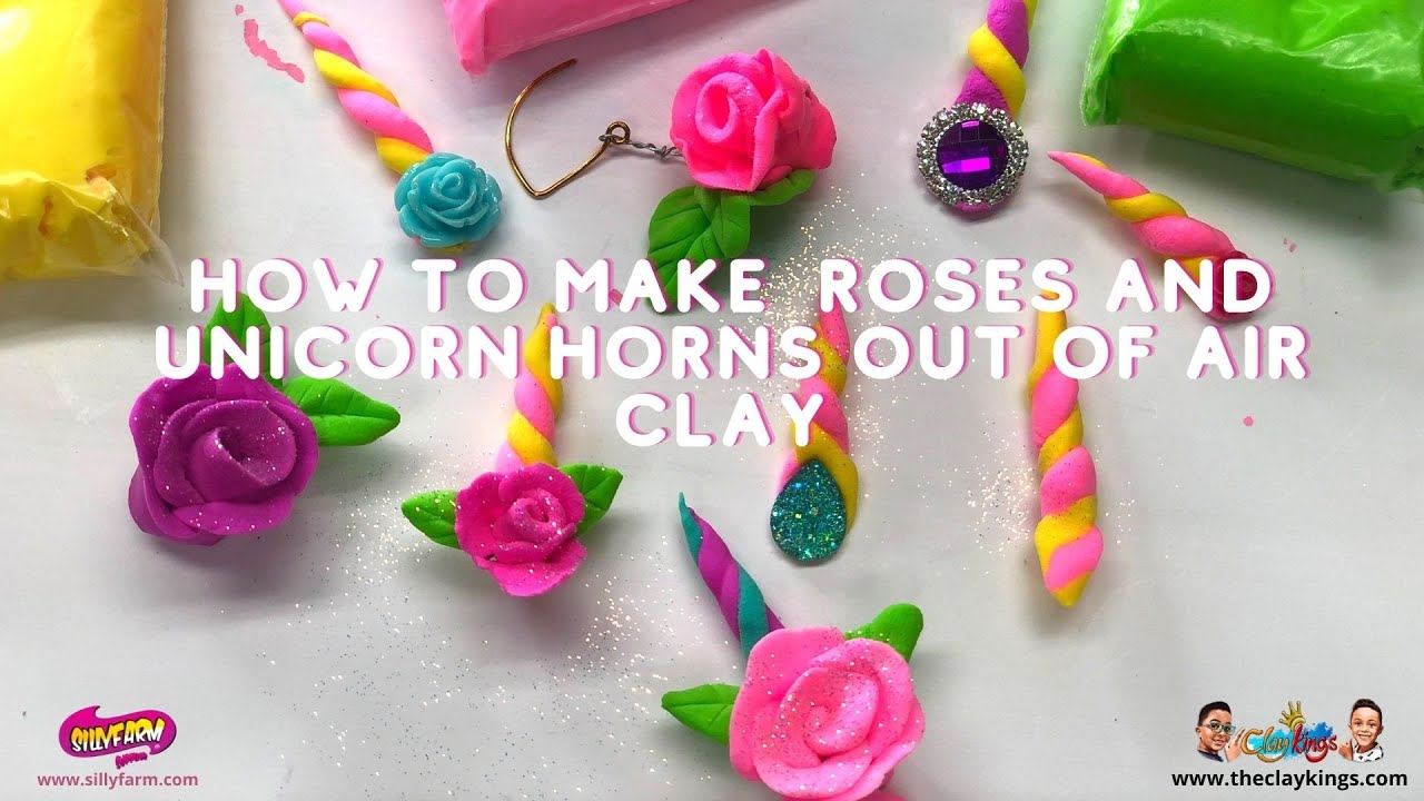 How to make roses and Unicorn Horns out of Air Clay