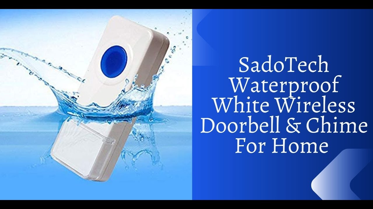 SadoTech Waterproof White Wireless Doorbell | Model C - 1 Push-Button Ringer