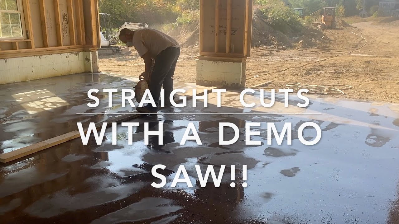 cutting concrete relief cuts with a demo saw.