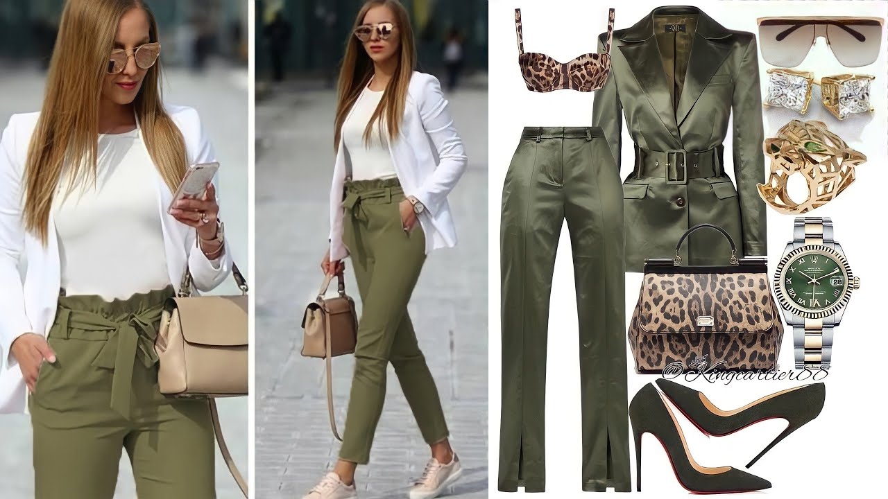 COMBINACIONES CON ROPA COLOR VERDE MILITAR U OLIVA MODA 2021 MILITARY GREEN OUTFITS IDEAS TENDENCIAS