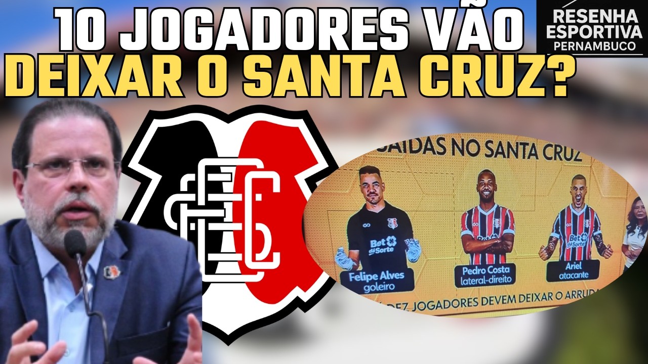VASSOURADA NO SANTA CRUZ ?CERCA DE 10 JOGADORES VÃO DEIXAR O CLUBE.