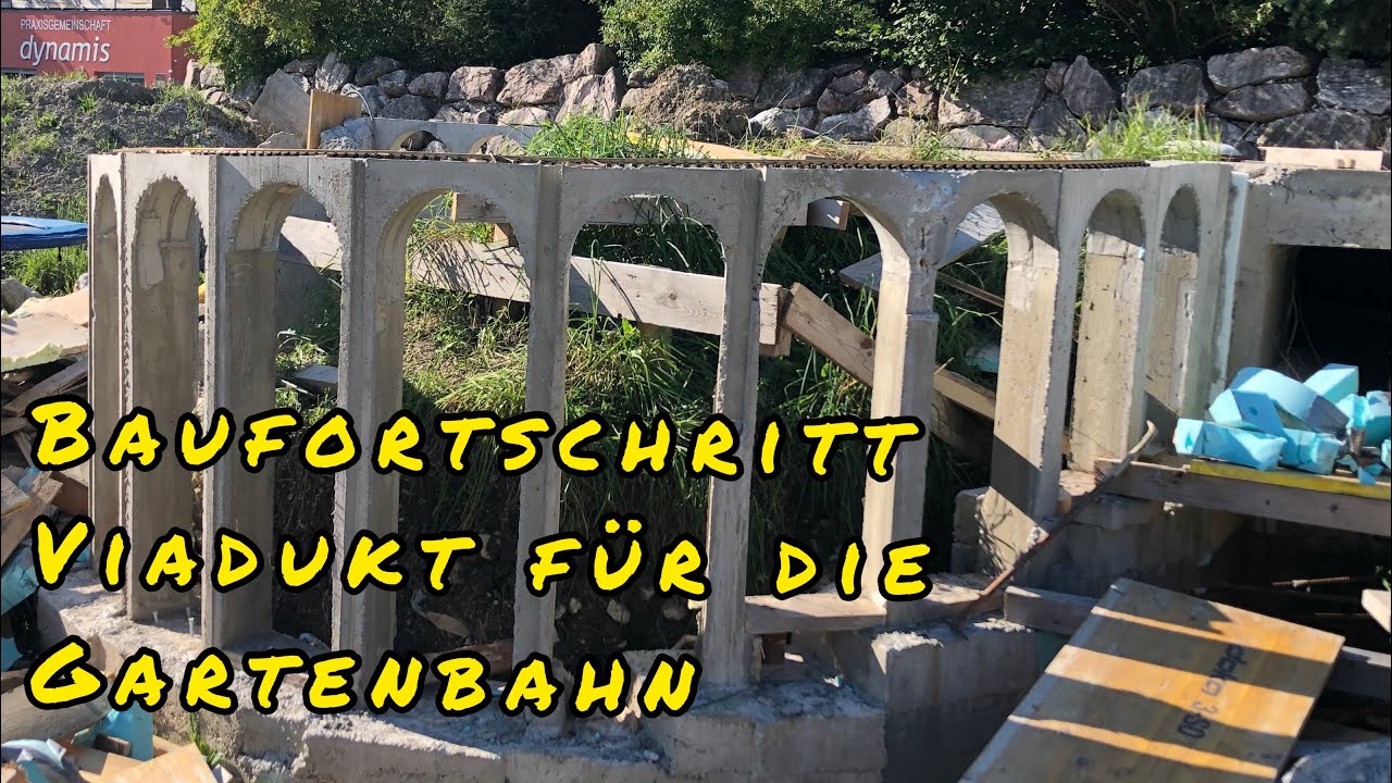 Baufortschritt vom Viadukt für die Gartenbahn