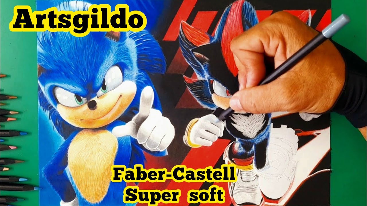 SONIC 3 / SHADOW desenho com Lápis de cor