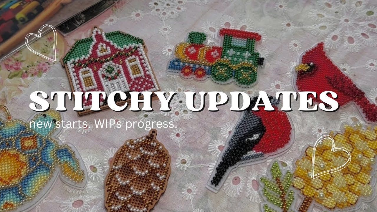 Flosstube #66 Cross Stitch Updates. WIPs progress, finishes and starts ✨ Dimensions. Mill Hill. 