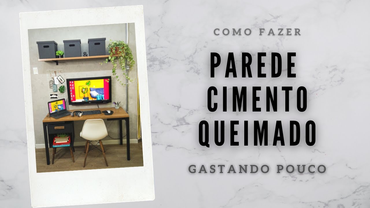 Parede Com Efeito de Cimento Queimado por 23R$ | DIY Decoração de Baixo Custo