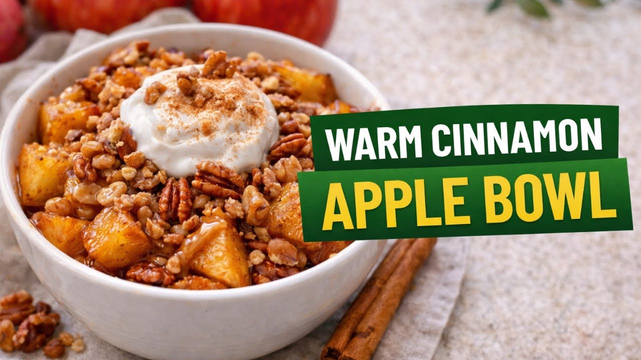 Warm Cinnamon Apple Bowl Cozy Vegan Dessert   No Sugar   Slim Without Diets