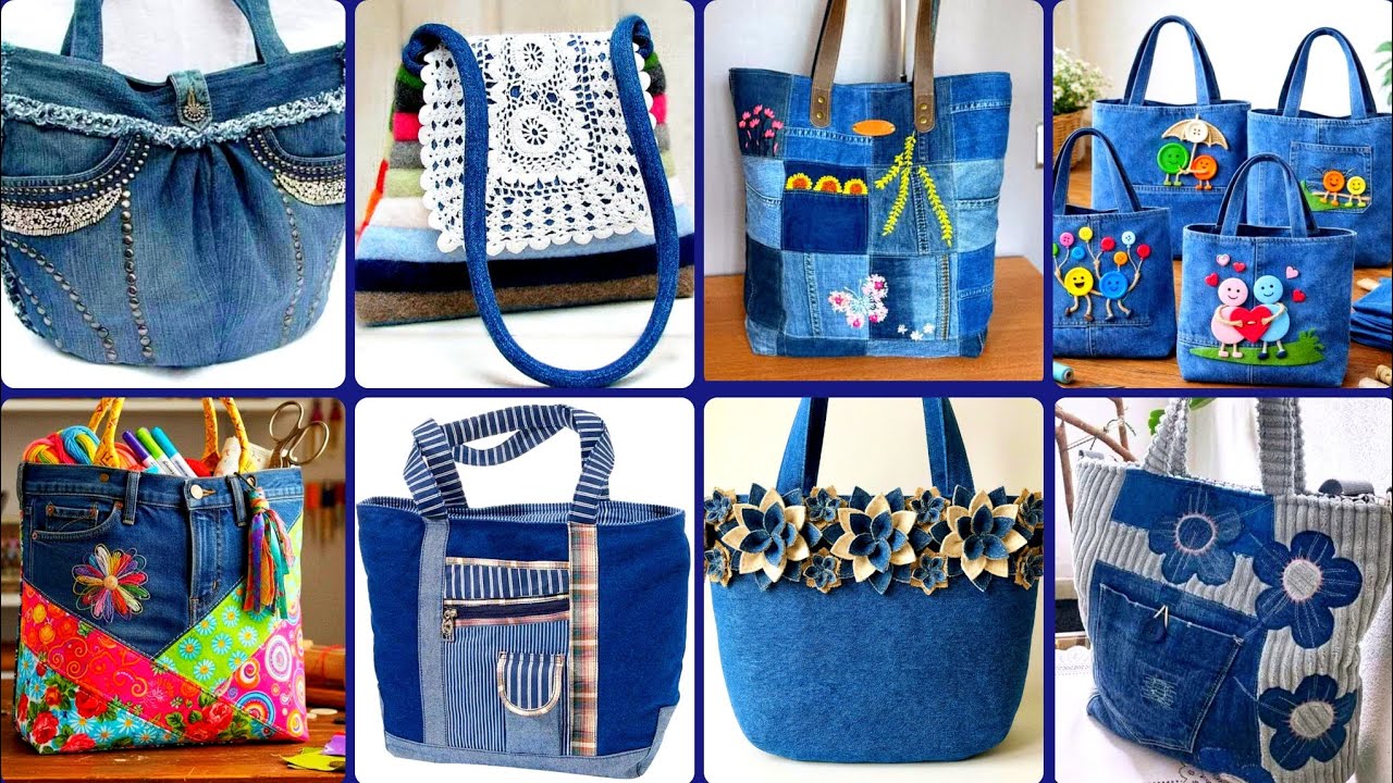 Best and New design denim patchwork shoulder handbags collection 2026 