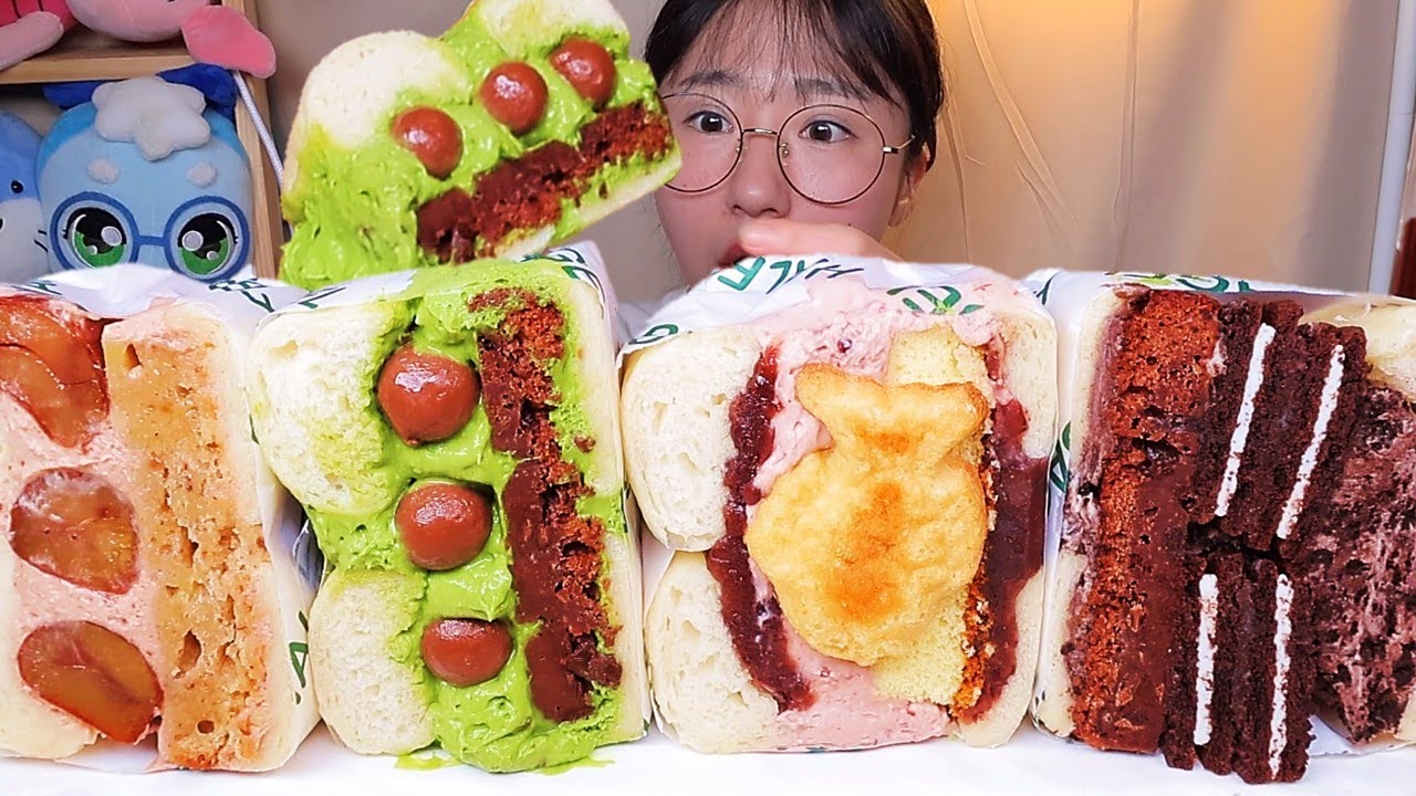 두꺼운 샌드베이글🥯 초코나무숲 밤밤밤샌드 붕어빵빵 오레오브라우니 하프베이글 먹방 Dessert Mukbang