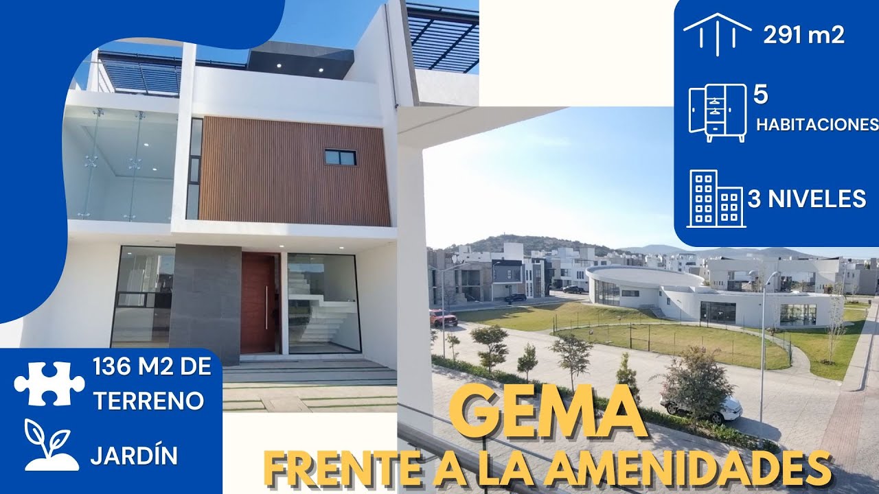 ESPECTACULAR RESIDENCIA EN GEMA FRENTE A LA AMENIDADES, CON 5 RECÁMARAS, EQUIPADA Y CON ROOF $4.3 M