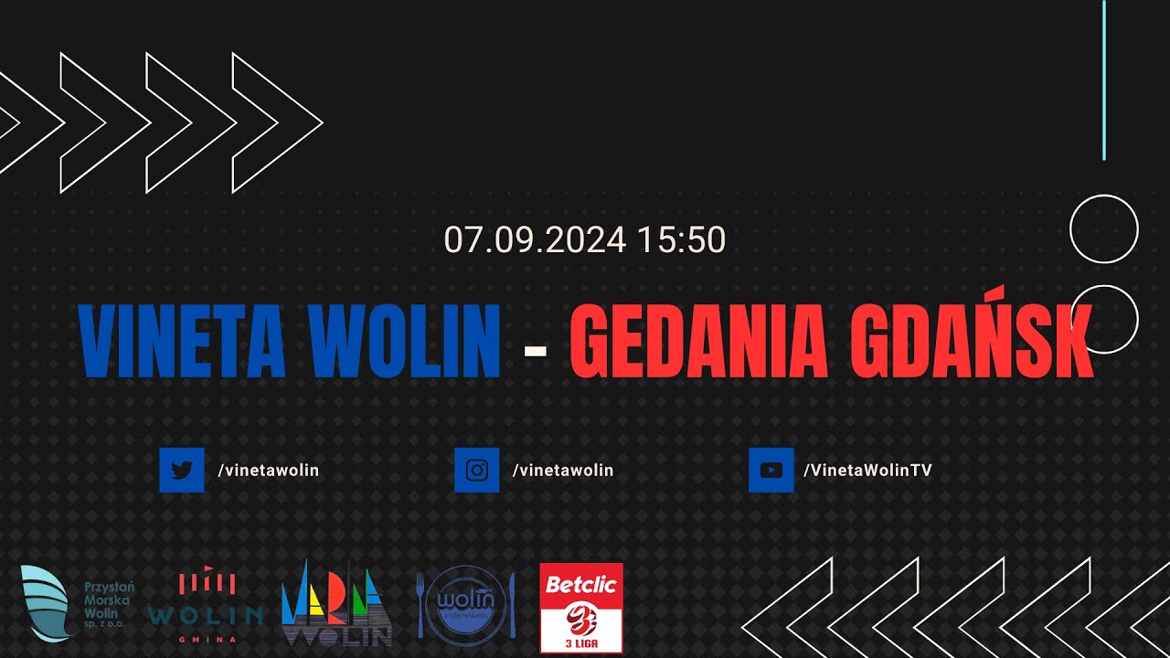 Betclic 3 Liga, grupa 2 | Vineta Wolin - Gedania 1922 Gdańsk | 07.09.2024, 15:50