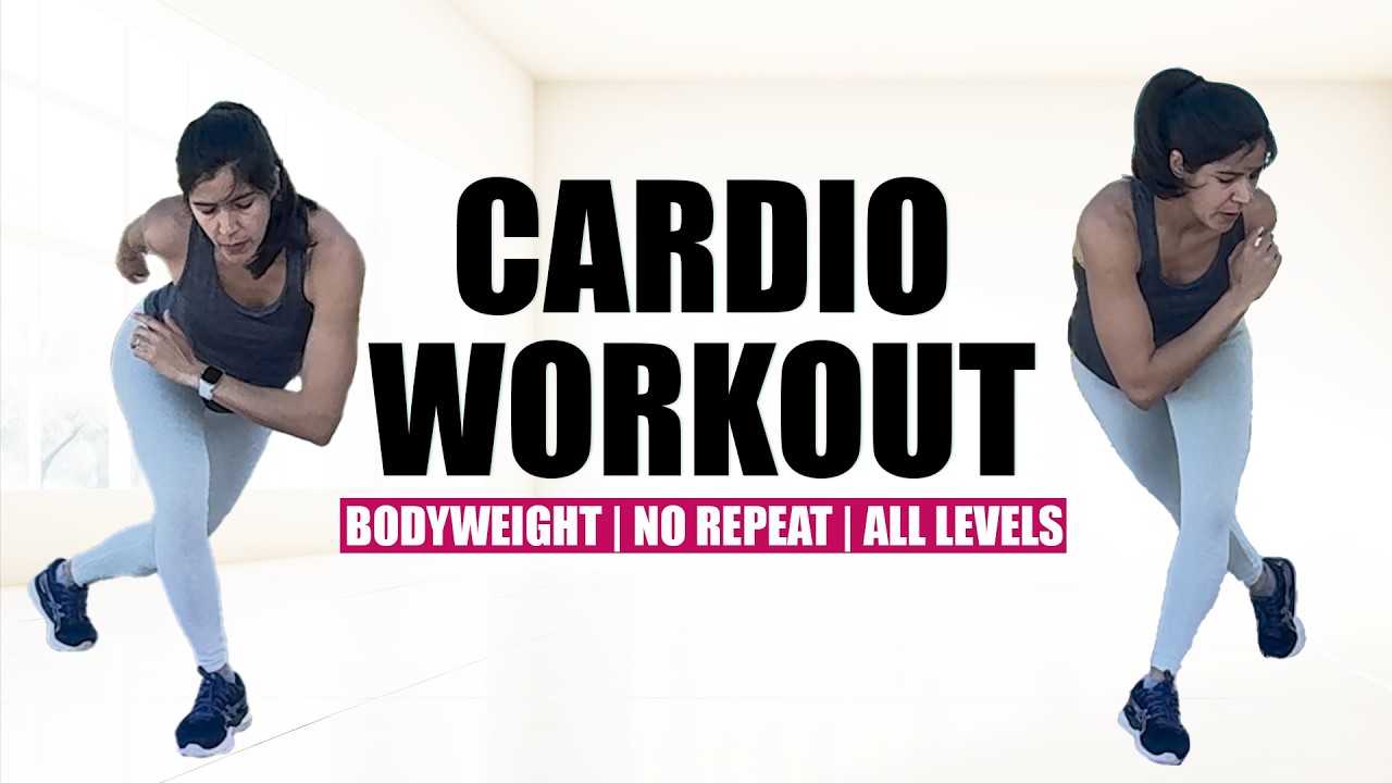 No Repeat Bodyweight CARDIO | Quick At Home Workout to Boost Energy