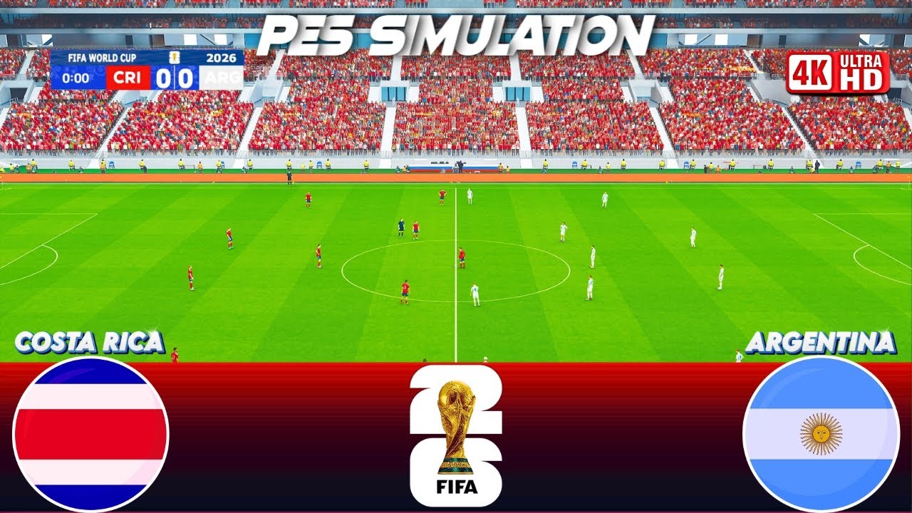 🔴Costa Rice vs Argentina | FIFA World Cup 2026 Match | Pes 21 Gameplay 