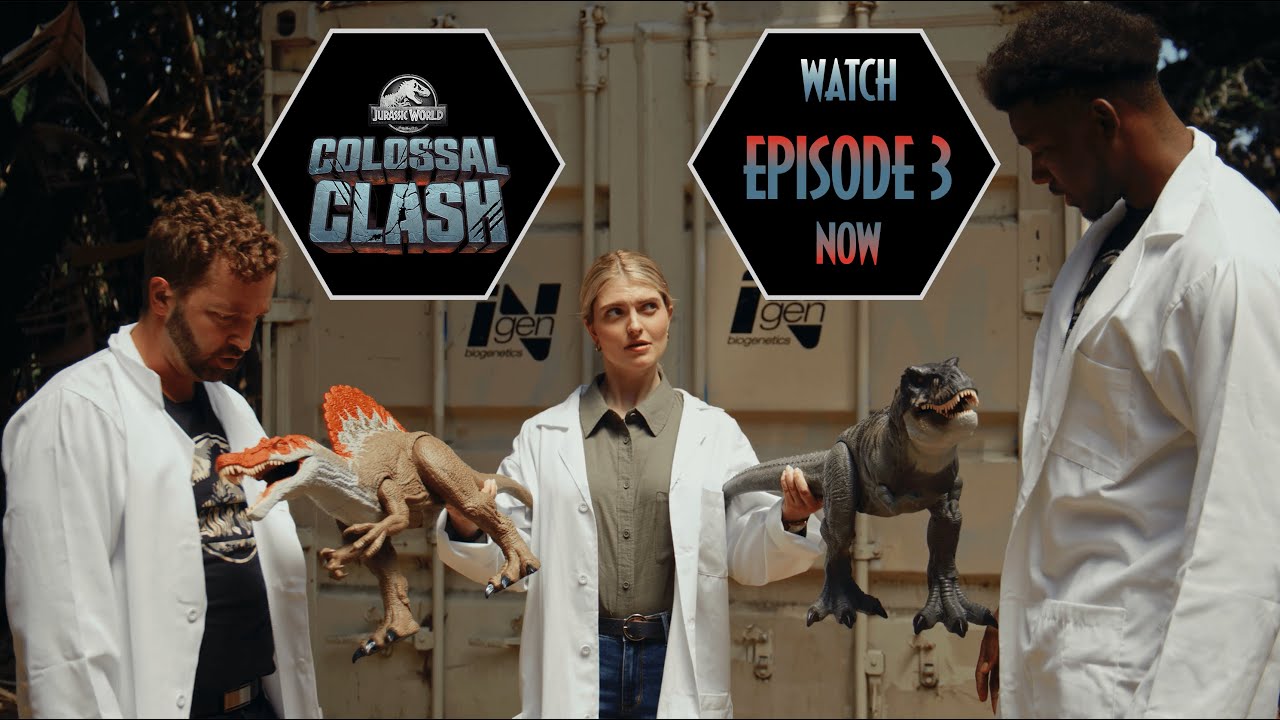 Jurassic World Rebirth I Colossal Clash &ldquo;Tyrannosaurus rex vs. Spinosaurus&rdquo; | Ad