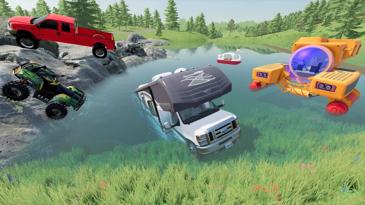 Millionaire finds camper in underwater tunnel with submarine | Farming Simulator 22