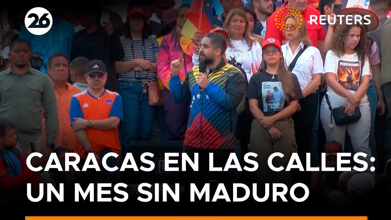 Miles marchan por Caracas un mes después de la captura de Maduro y su esposa por EEUU | #Reuters