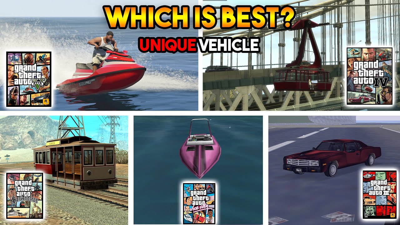 GTA : UNIQUE COVER VEHICLES IN VERY GTA (GTA 5, GTA 4, GTA SA, GTA VC, GTA3)