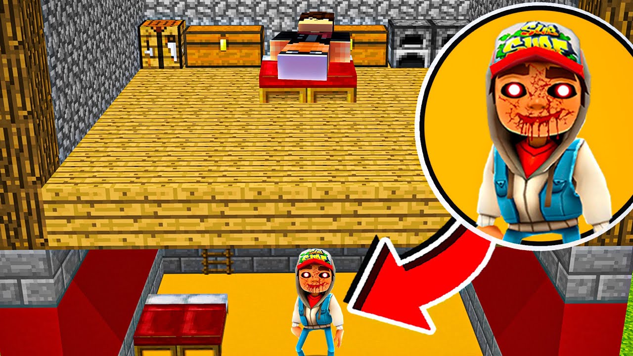 SUBWAY SURFER.EXE SE CACHE EN DESSOUS DE MA MAISON SUR MINECRAFT !