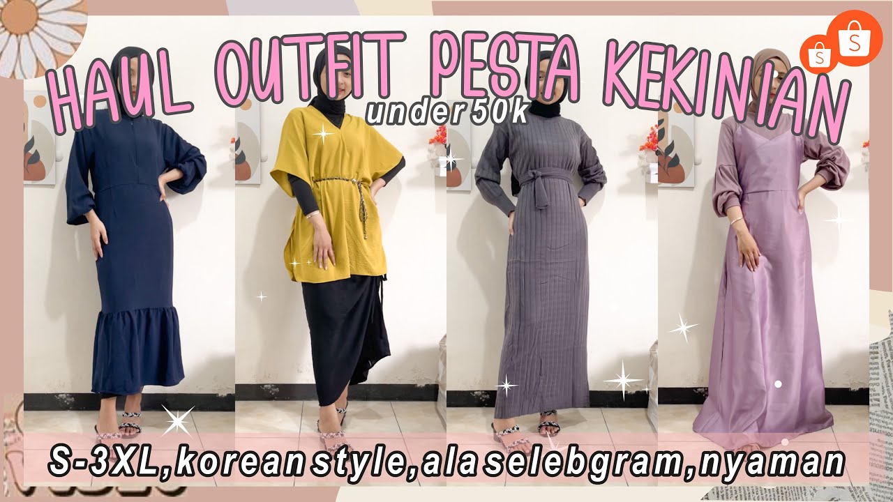 SHOPEE HAUL DRESS PESTA ALA SELEBGRAM HARGA UNDER 50RB