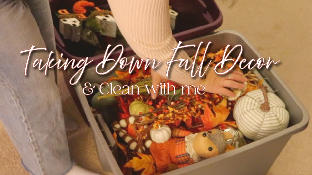 Taking Down Fall Decor 🫧 Cleaning Before Christmas Decorating! 🎄