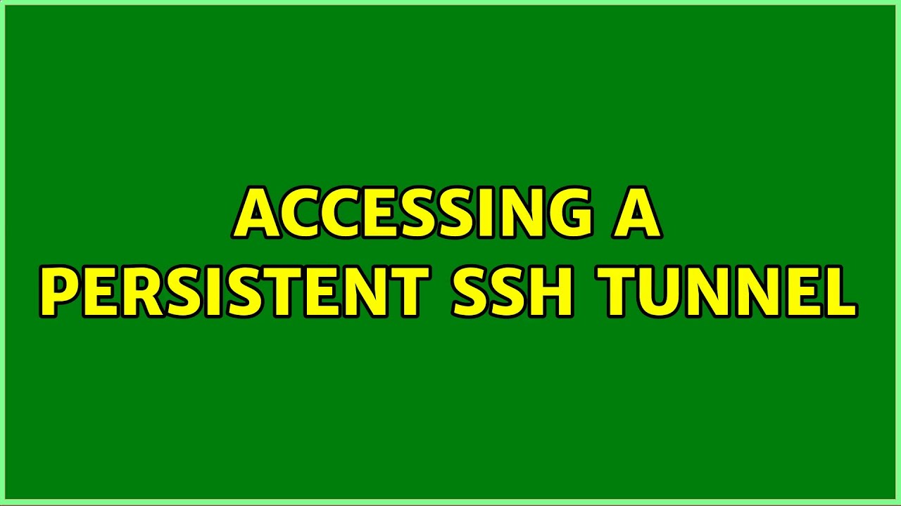 Accessing a persistent ssh tunnel