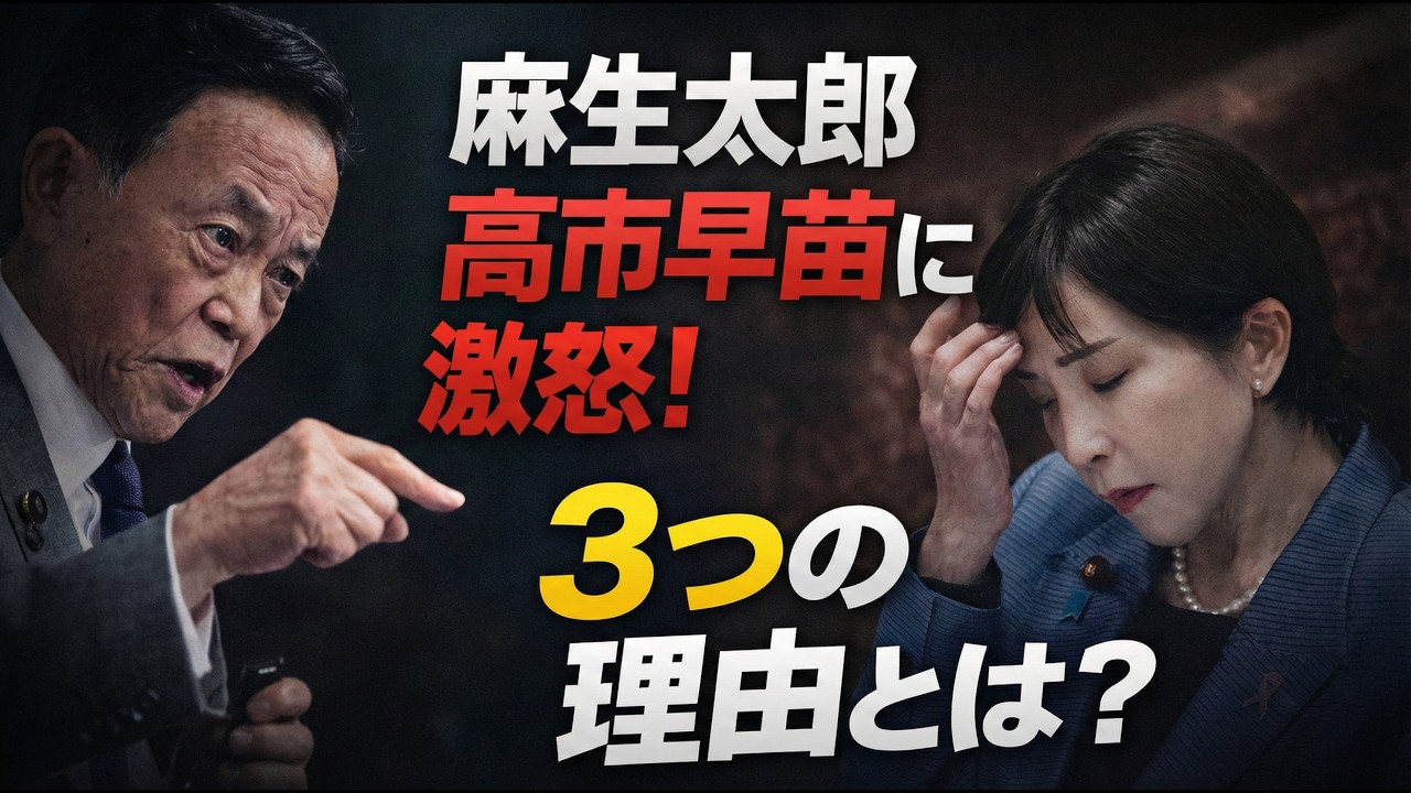 麻生太郎が高市早苗に激怒する3つの理由とは？安冨歩東京大学名誉教授。一月万冊清水