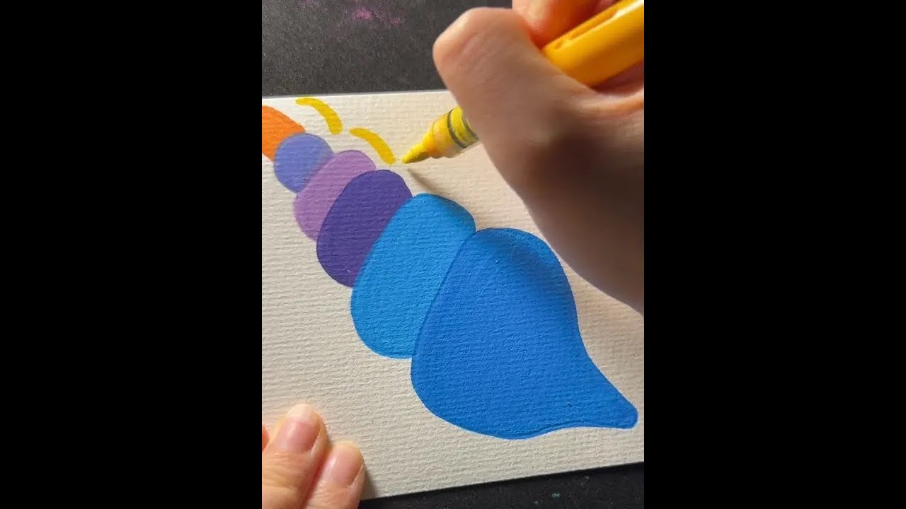 Immersive painting seashell acrylic pen painting process sleep aid video